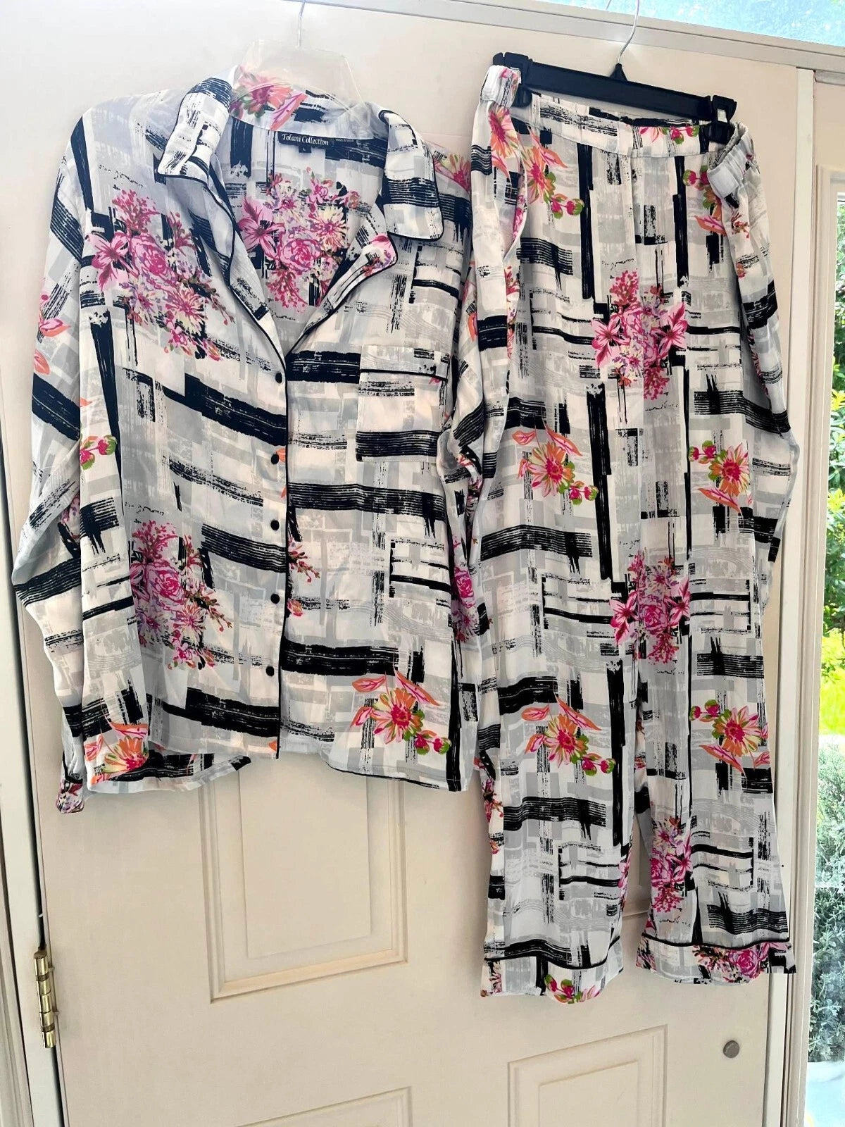 TOLANI COLLECTION Printed Pajama Set Women's Sleepwear - L