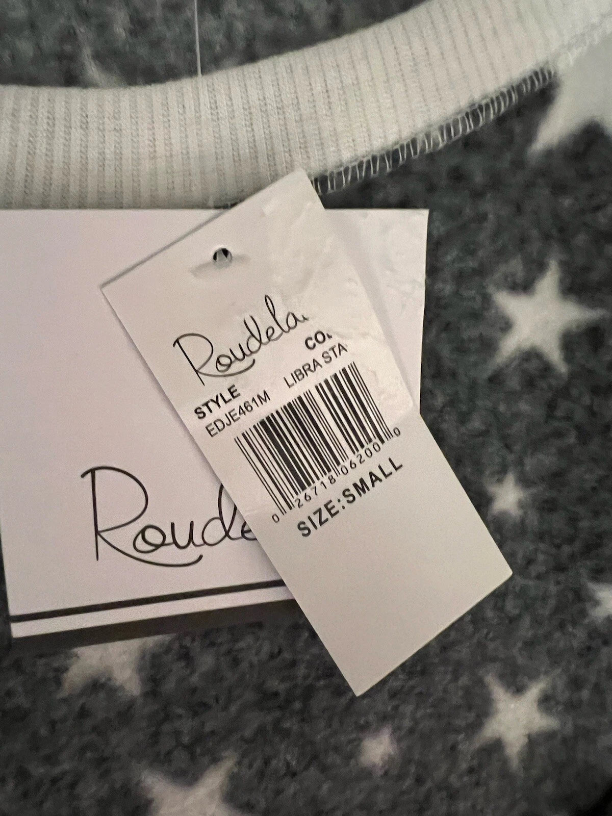 Roudelain Printed Pajamas & Socks Set, Gray Star Print, Small, $64