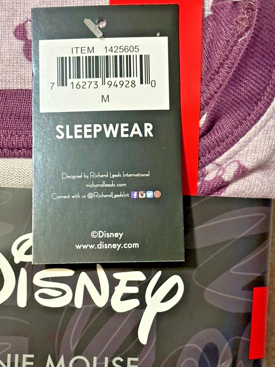 Disney Minnie Mouse Women's 2 Piece Cozy Pajama Set Purple Med M NWT