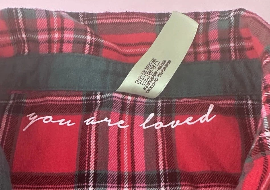Honeydew Red Flannel MERRY Pajama Set Sz L Ret $68 Love Song Plaid
