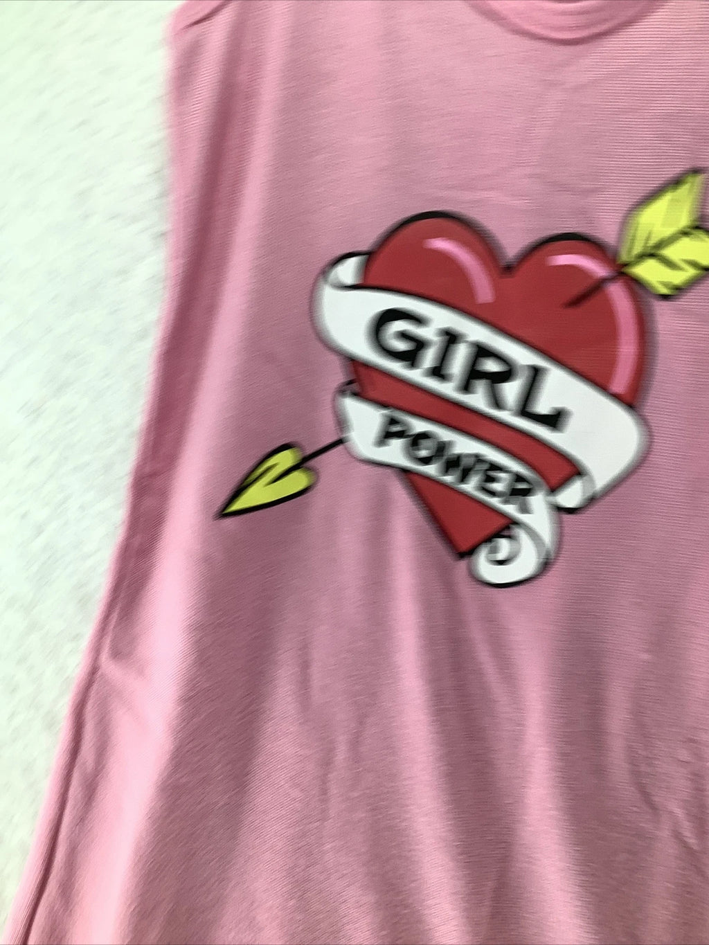 Emme Jordan Women's Hacci Girl Power Two-Piece Pajama Pink Set Size S