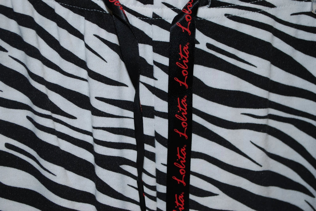 NWT LOLITA COLLECTION PAJAMA SET CHARM BAG BLACK ZEBRA WHATS YOUR MOMENT LARGE