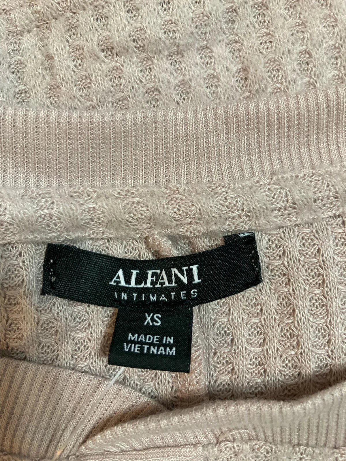 Alfani Thermal Henley Pajama Set Gray Rose XS