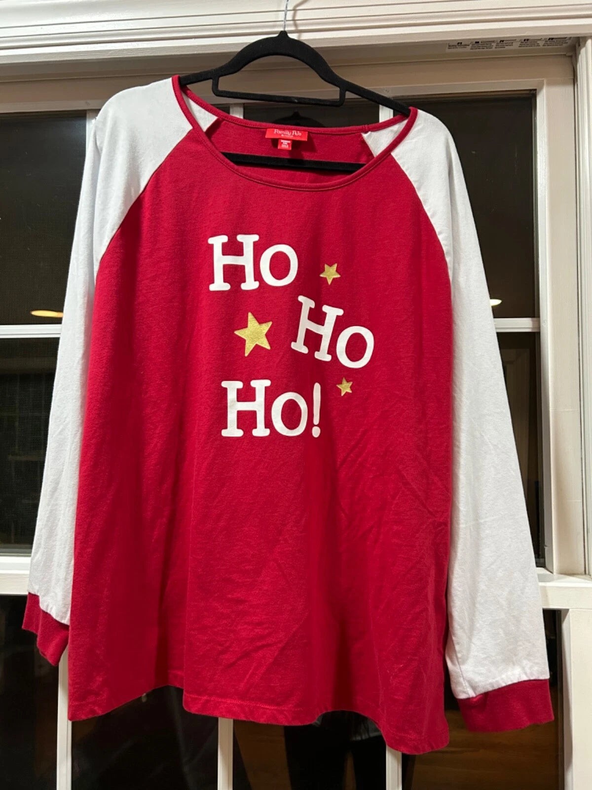 Macy's Womens Size XXL Ornament Print Family Pajama Set Red White Ho Ho