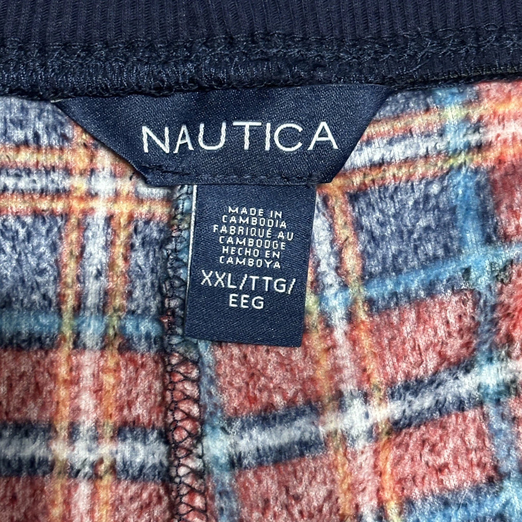 Nautica Women's Fleece Printed 2 Piece Pajama Set Red Multi Size XXL