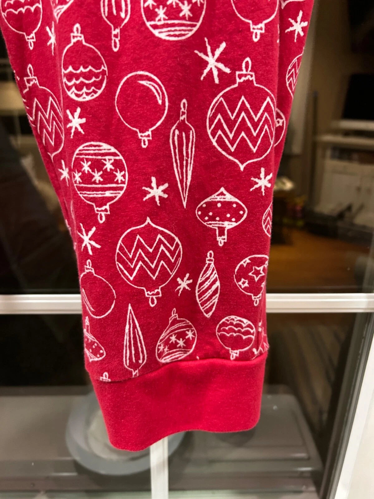 Macy's Womens Size XXL Ornament Print Family Pajama Set Red White Ho Ho