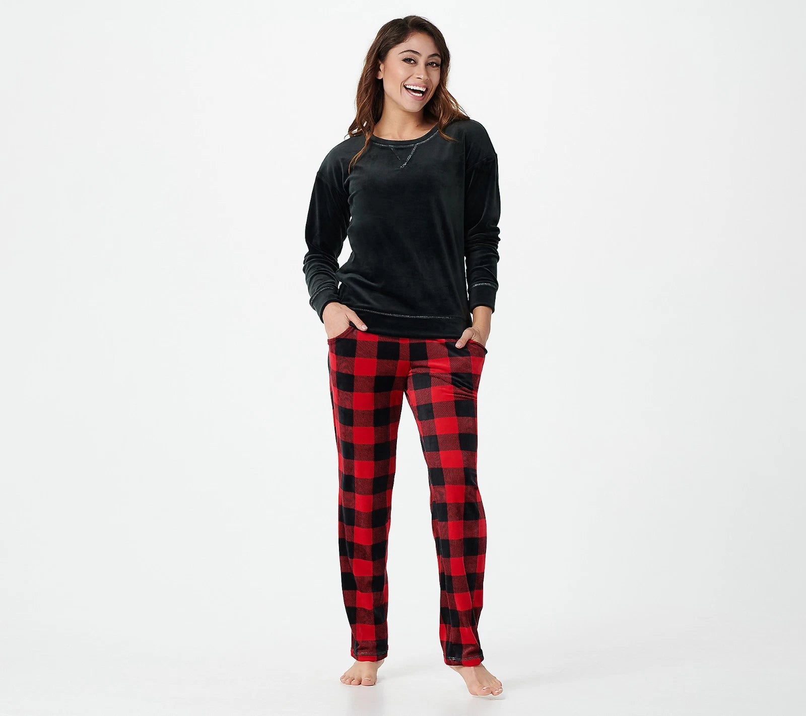 MUK LUKS Petite Length Silky Velour Petite 5X Tan/Animal pajama set