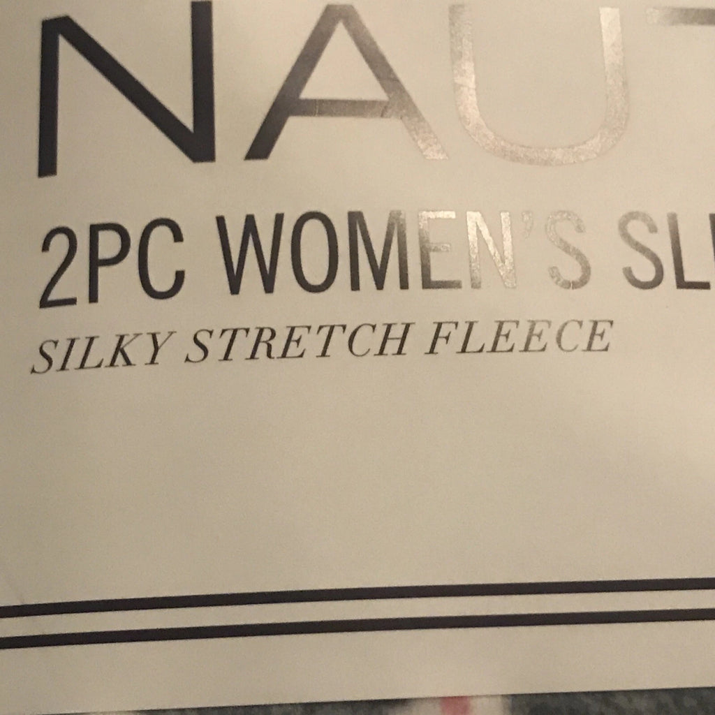 NEW! Nautica 2 pc Women's Sleepwear Set XL Super Soft! Gray & White