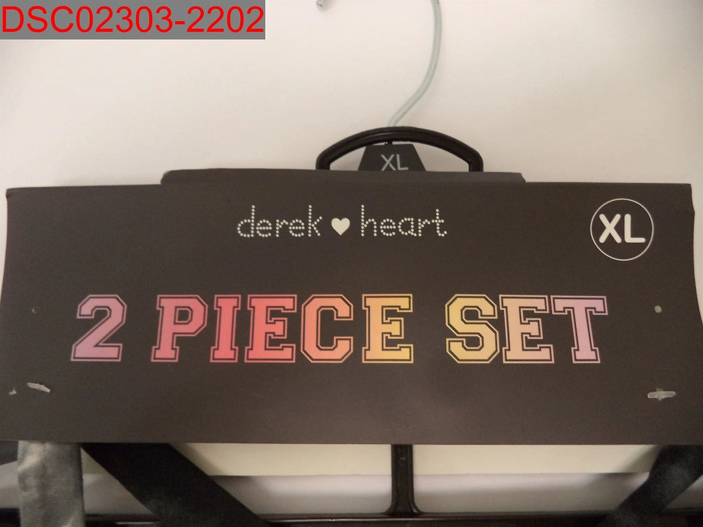 NWOT - Derek Heart Women's Black Tie Dye 2 Piece Pajama Short Set, Size XL