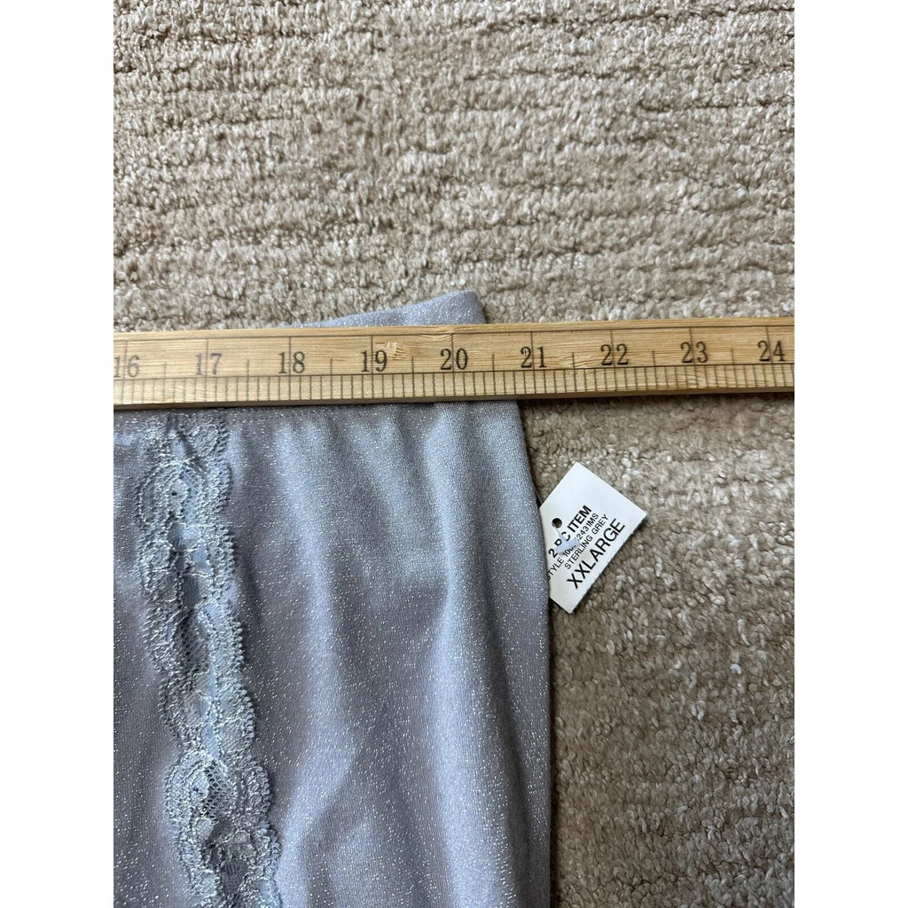 INC International Concepts Intimates Lace Trim Sparkle Pajama Set Grey XXL