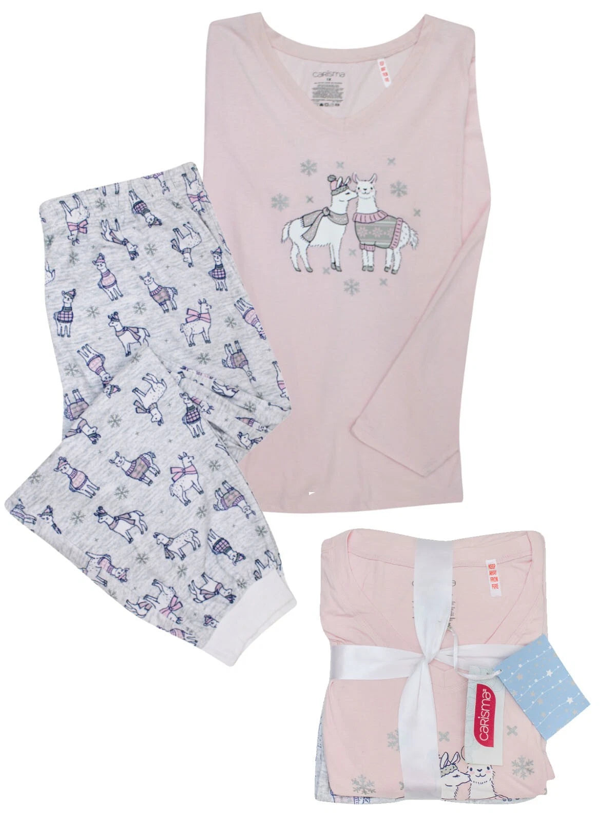 CARISMA PINK COTTON RICH LLAMA PYJAMA SET - 10/12 14/16 18/20 22/24