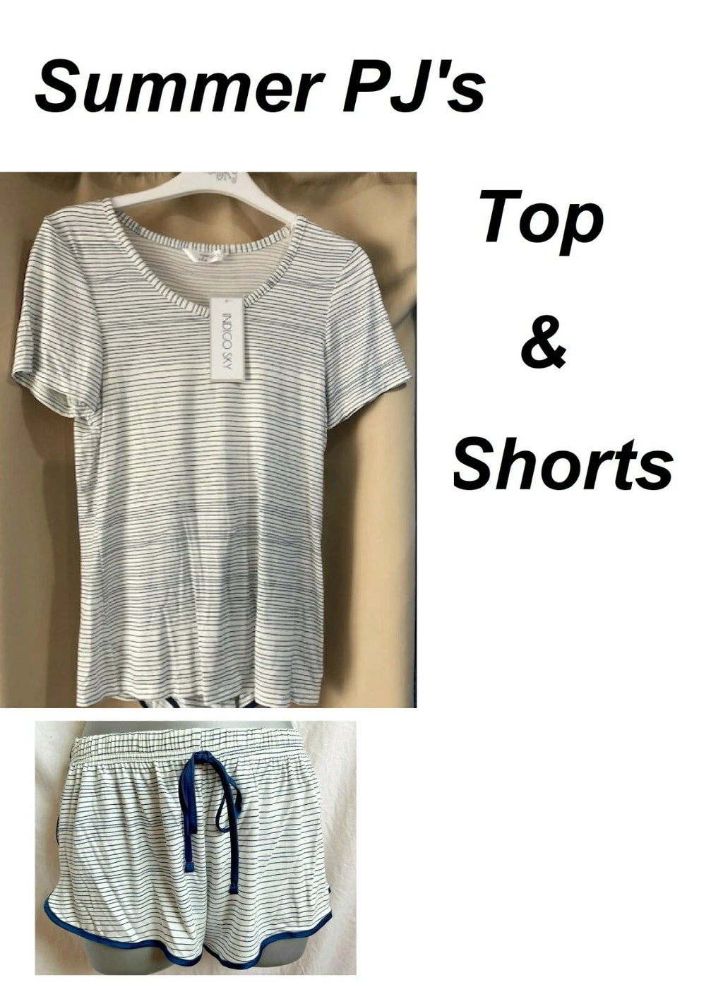 ladies teen girls pj's pyjamas nightwear loungewear set Size 8 10 NEW Top Shorts