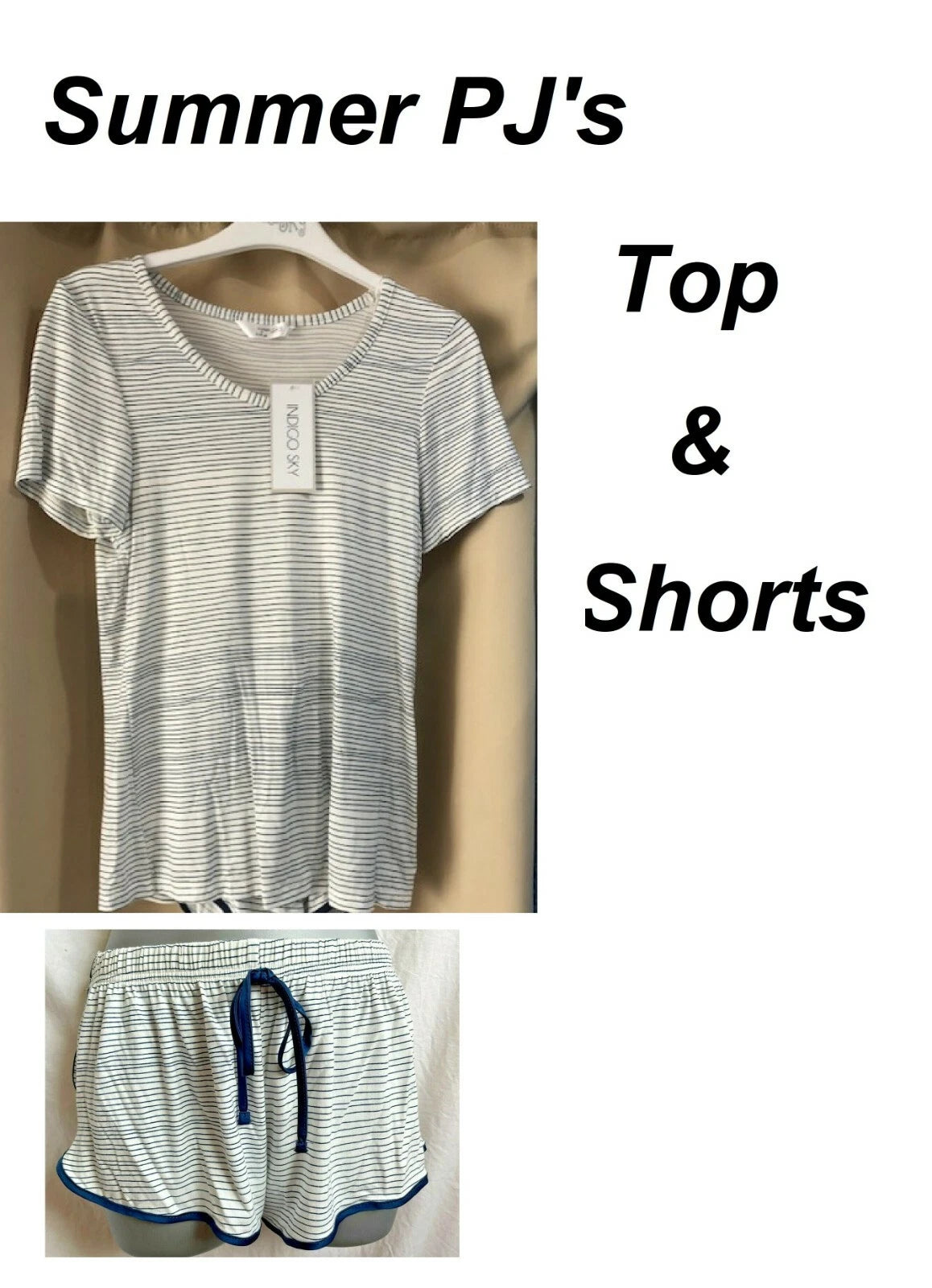 ladies teen girls pj's pyjamas nightwear loungewear set Size 8 10 NEW Top Shorts