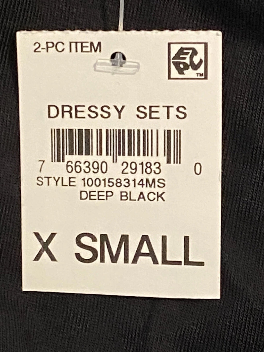 NWT JENNI Women's Notch-Collar Pajama Set Deep Black Size XS