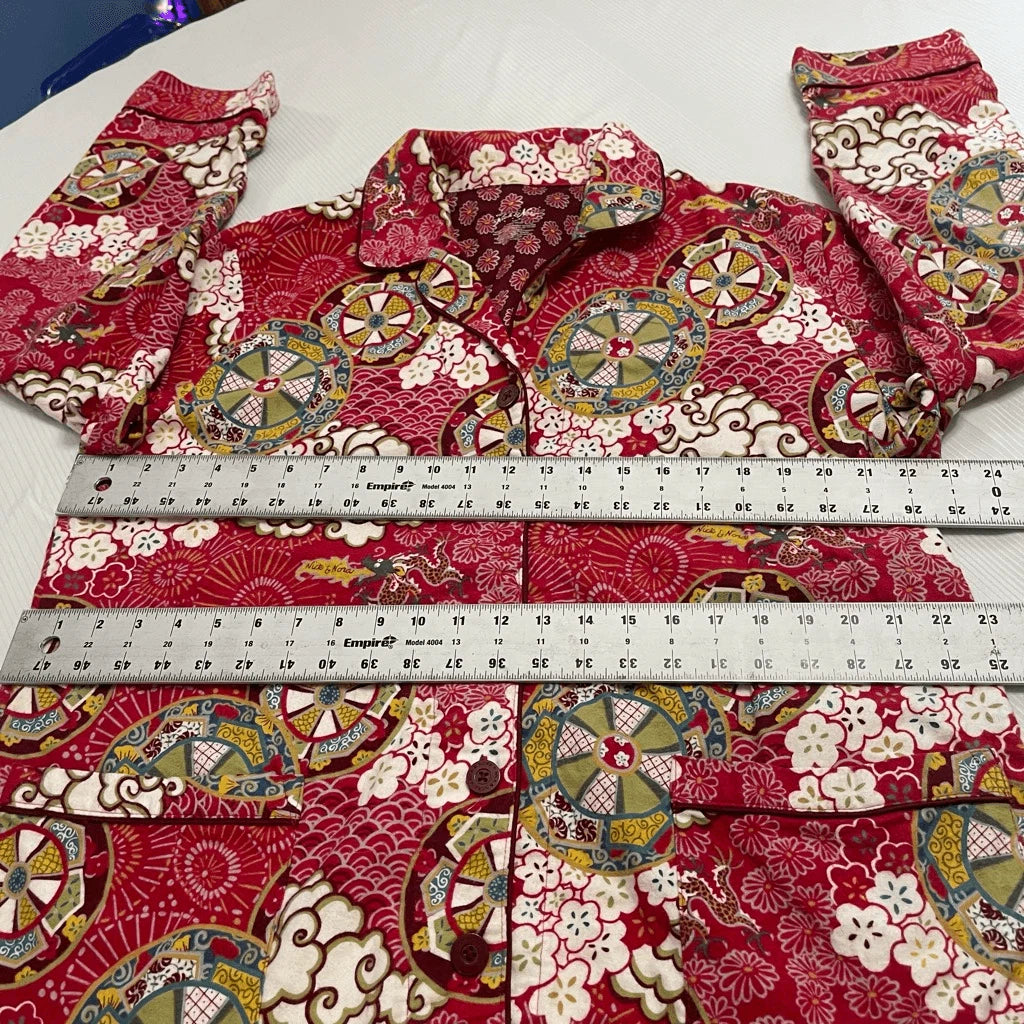 Nick & Nora Red Boho Chic Pajamas 2 Pc Set Plus Size XXL