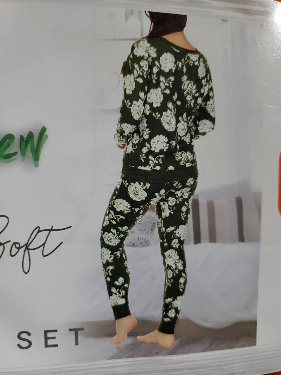 Honeydew Women’s Hacci Lounge PJ Set 2 Piece, Olive Floral, Size 2XL