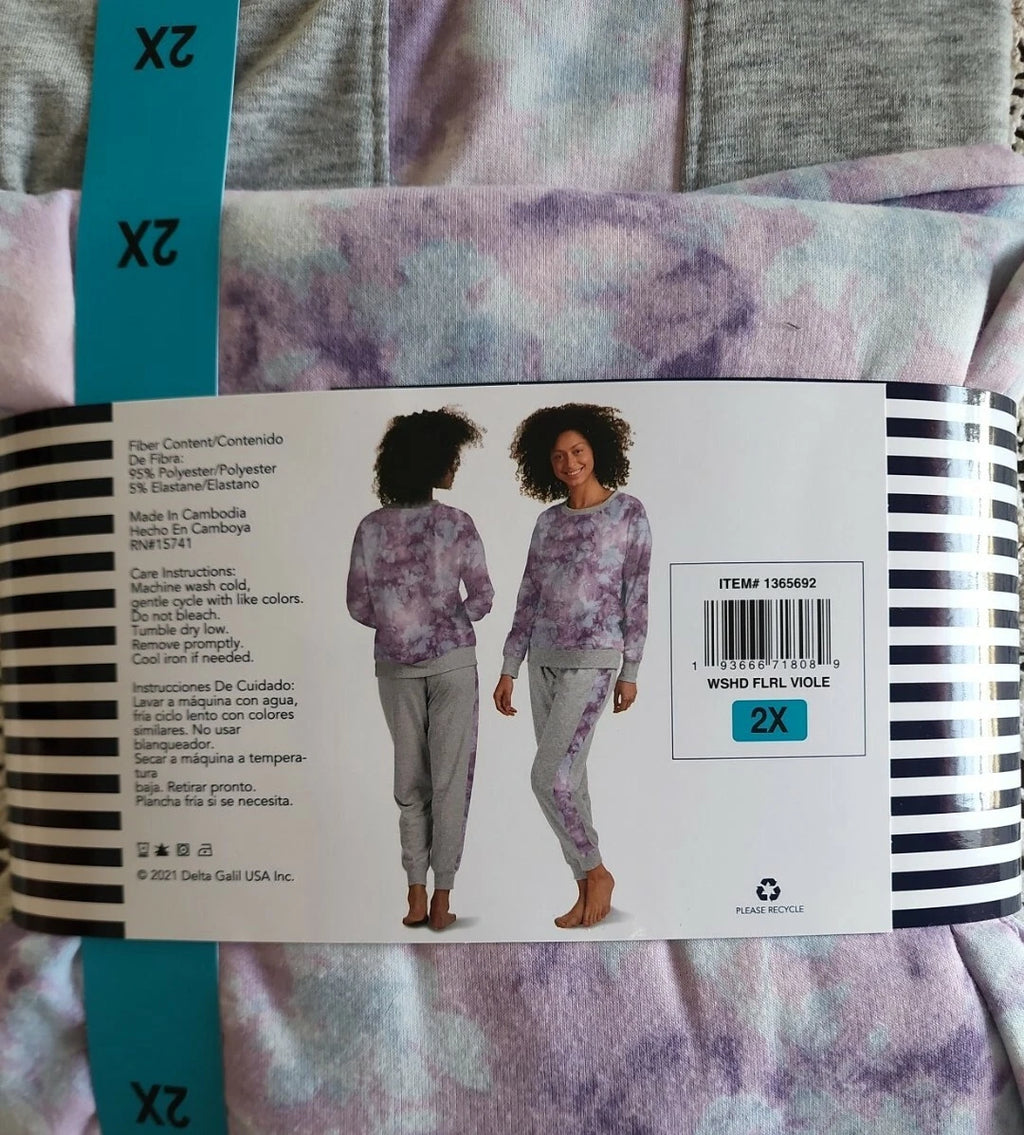 Splendid® ~ 2-Pc. Pajama Set ~ Washed Floral Violet ~ Ladies' Size 2XL (22/24)