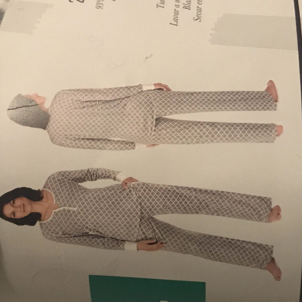 NEW! Nautica 2 pc Women's Sleepwear Set XL Super Soft! Gray & White