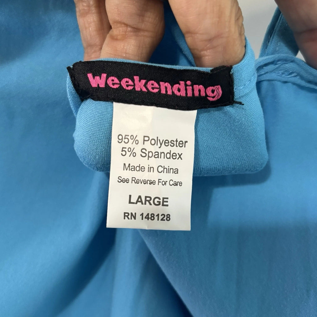 Weekending LATINA Pajama Set Blue Large – Sequin Graphic NWT