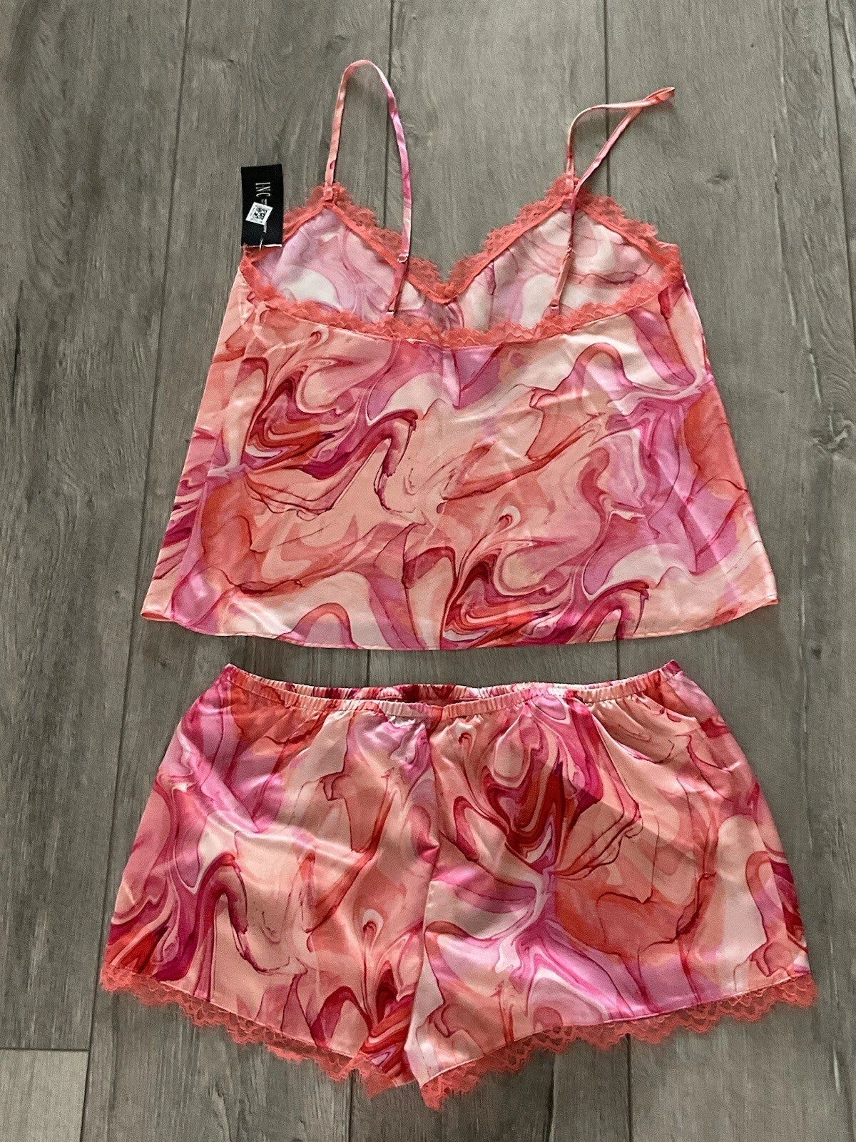 INC (International Concepts) Pink /Orange Swirl Print Nightie Set. Size Sm. NEW