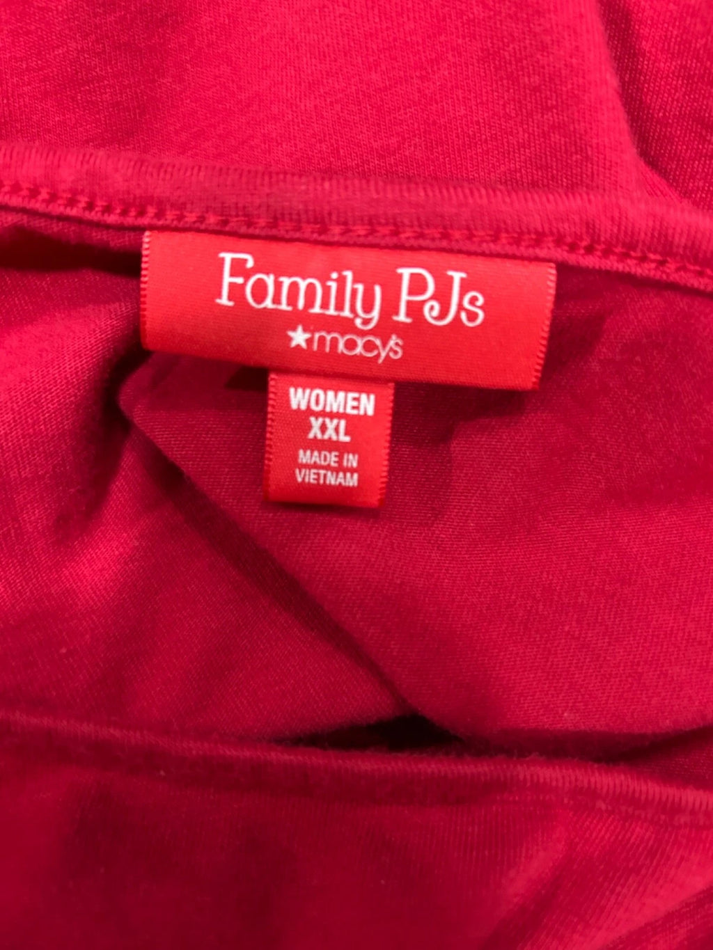 Macy's Womens Size XXL Ornament Print Family Pajama Set Red White Ho Ho