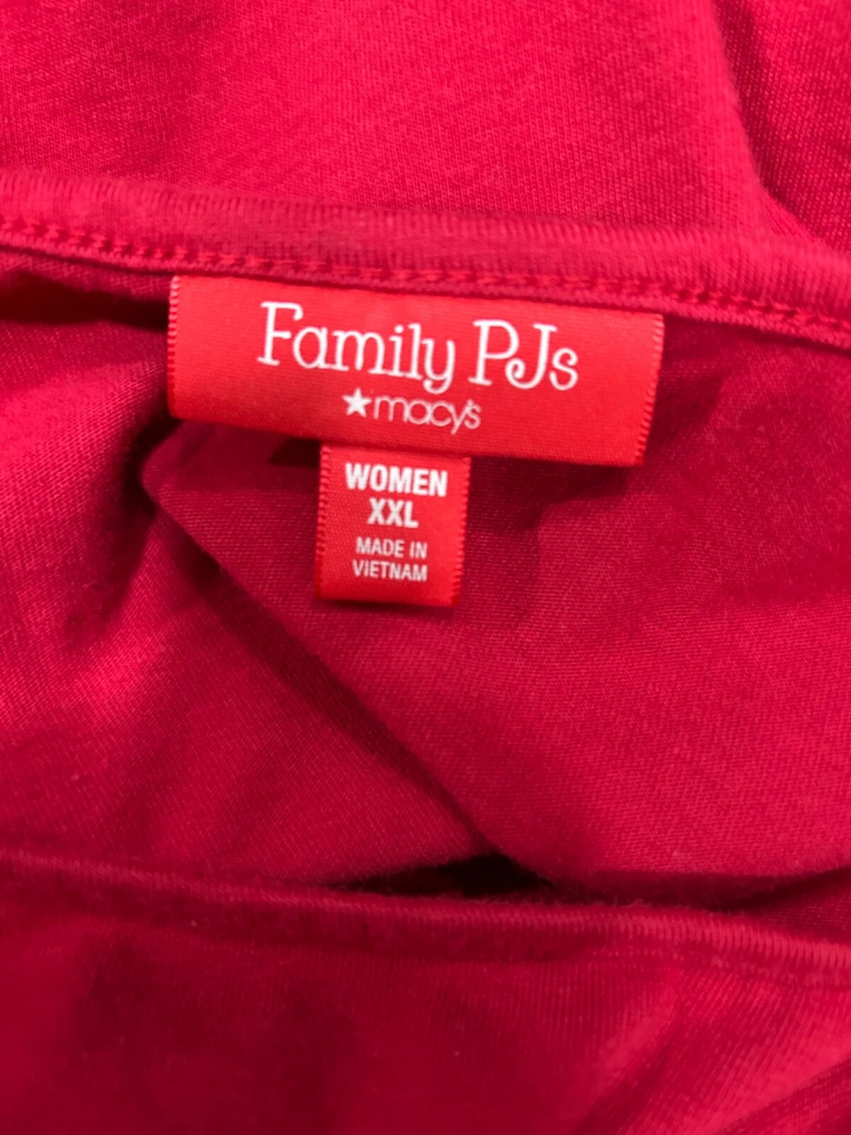 Macy's Womens Size XXL Ornament Print Family Pajama Set Red White Ho Ho