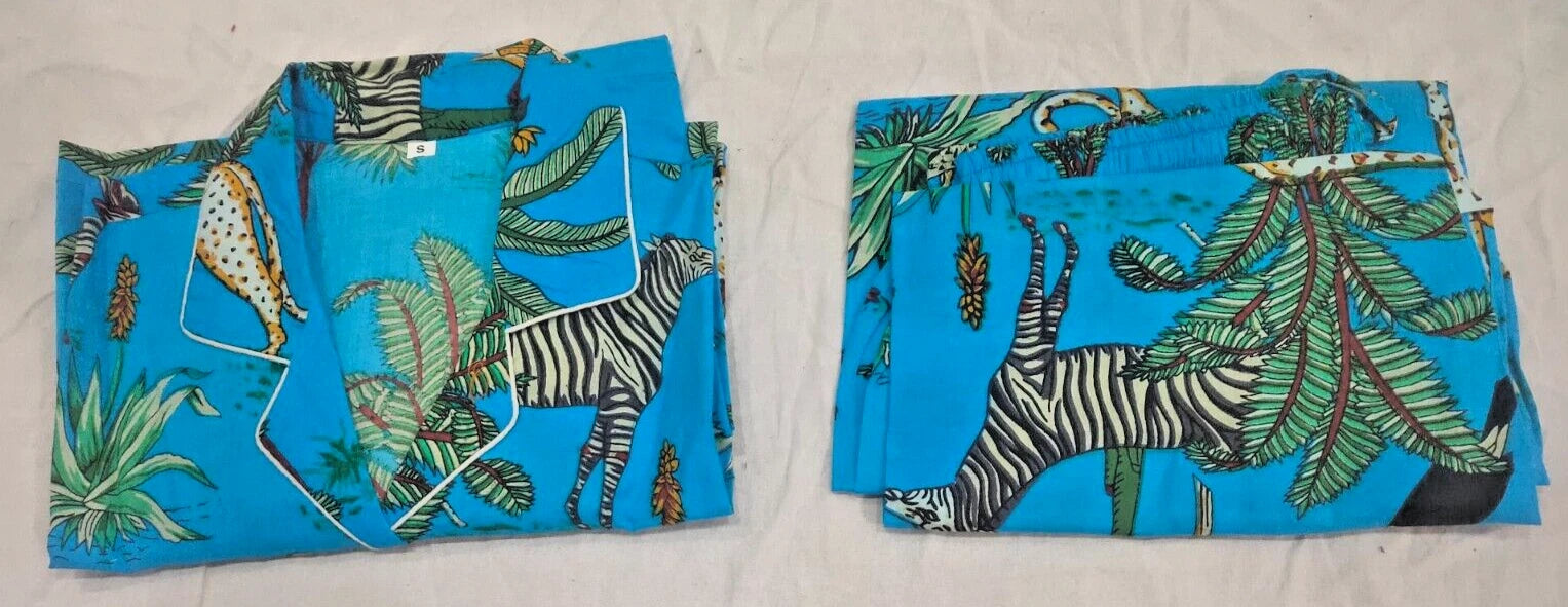 Handmade Handcrafted Indian Cotton Night Suit (PJ Set) For Women
