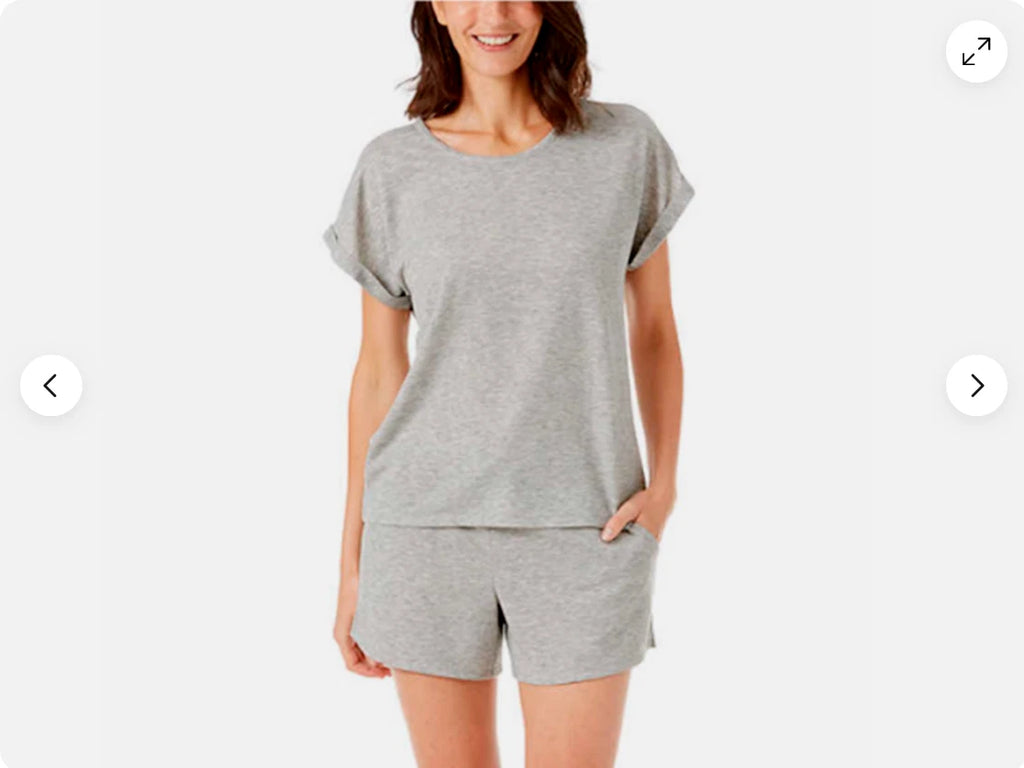 LUCKY BRAND WOMEN'S 3 PC TEE, TANK AND SHORT PAJAMA SET (GRAY BLUE M)NWT