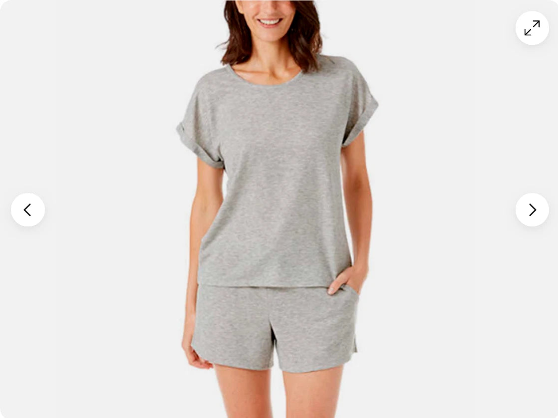LUCKY BRAND WOMEN'S 3 PC TEE, TANK AND SHORT PAJAMA SET (GRAY BLUE M)NWT