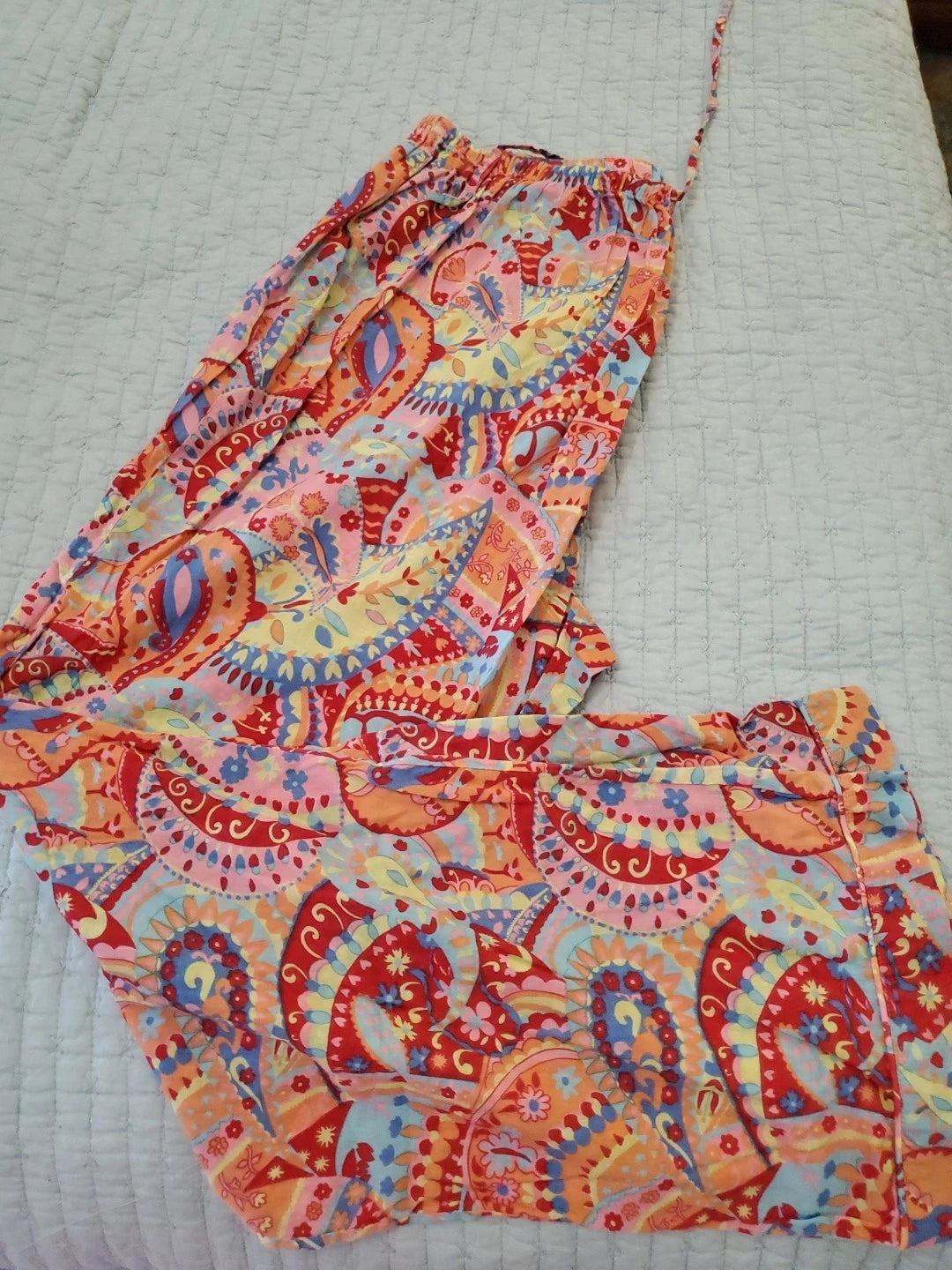 Pine Cone Hill Fine Linens Floral Print Pajama Set Long Pants Sz Large Luxury EC