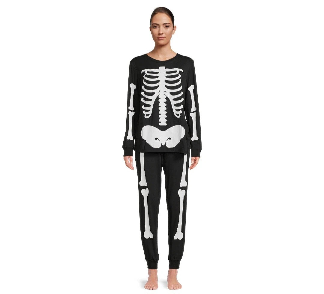 Way To Celebrate Women's Halloween Family Pajama Set, Size 2X 18W-20W Black