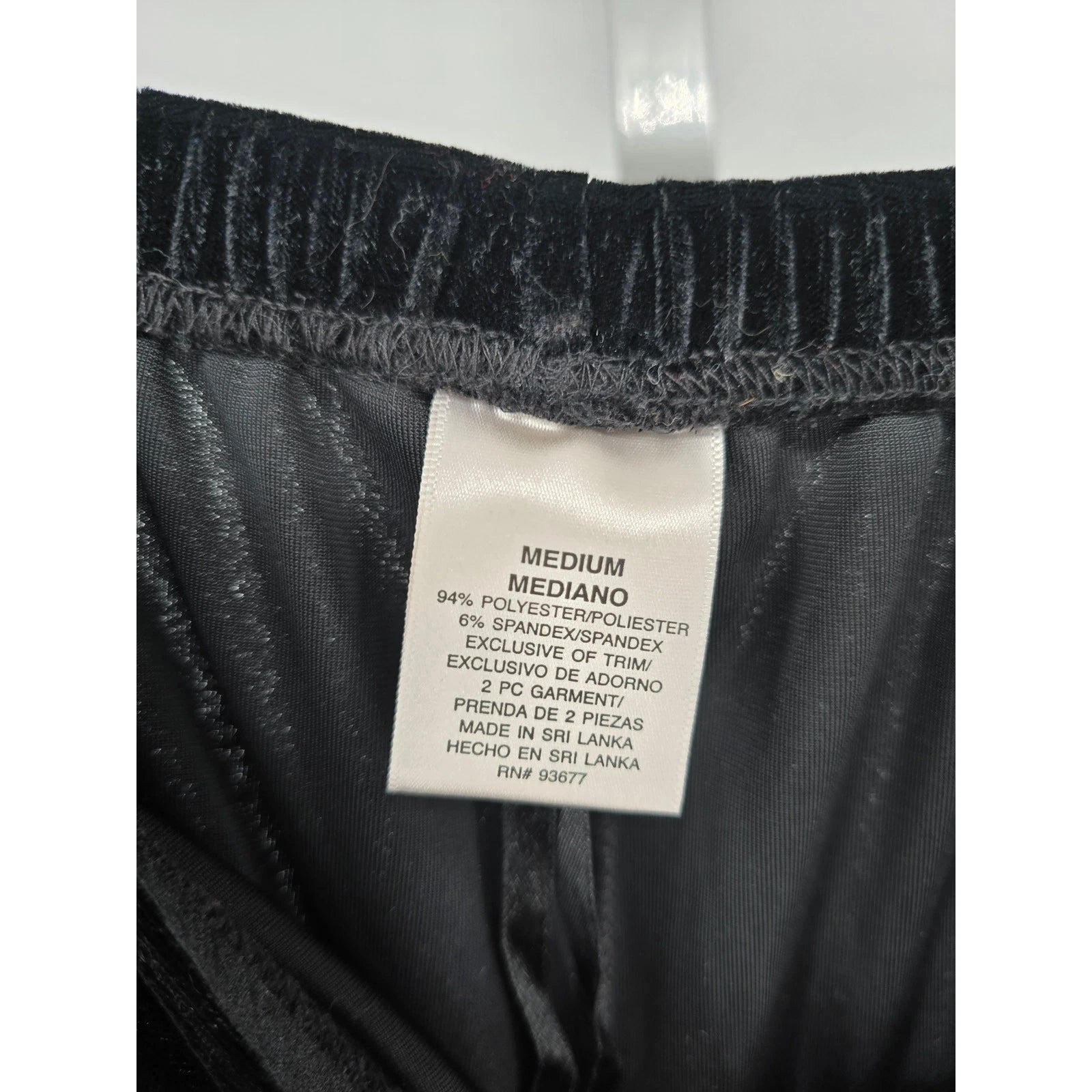Delicates Intimates Womens Sz M velvet Pajama Top and Pants Set Black Lace Trim