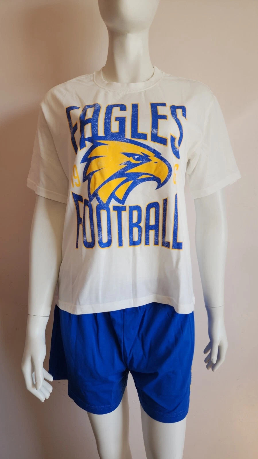 West Coast Eagles AFL AFWCE0840 W24 Ladies Short Sleeve Pyjama Set Size L New