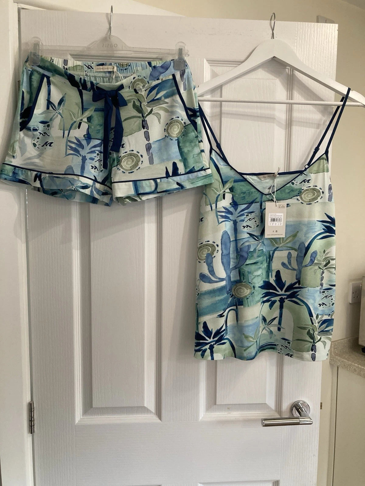 Cyberjammies Printed Pyjama Shorts Set, Blue/Green, Size 10, New With Tags