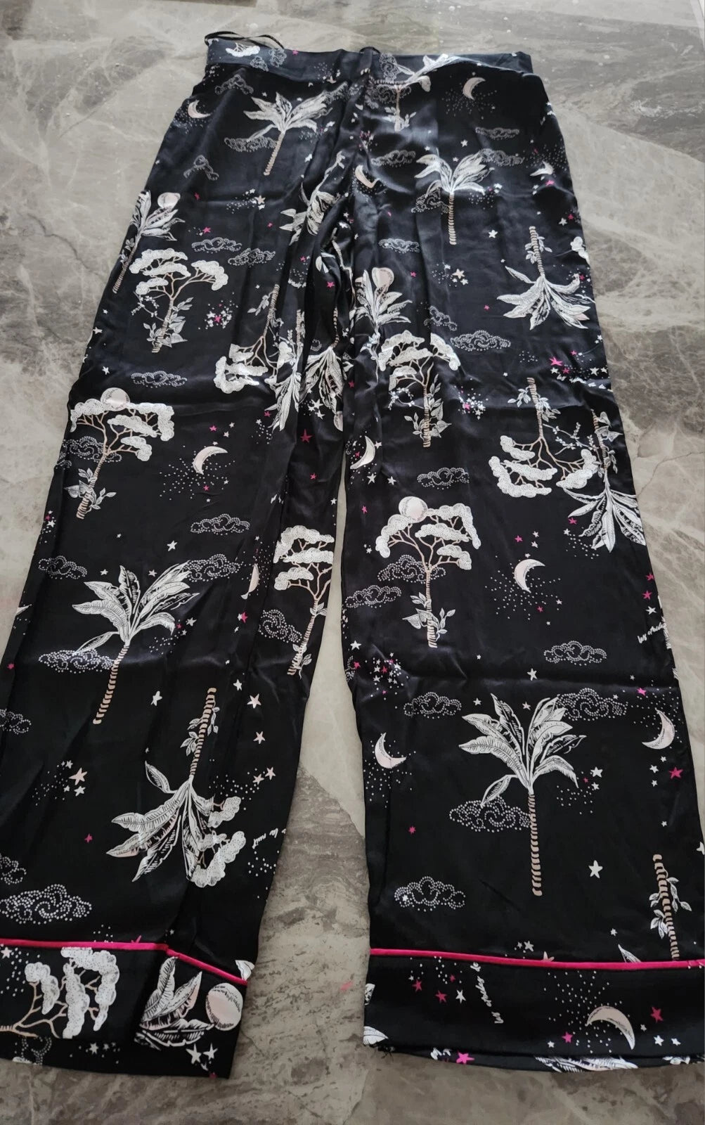 M&S Floral Print Revere Collared Pyjama Set - Size 12