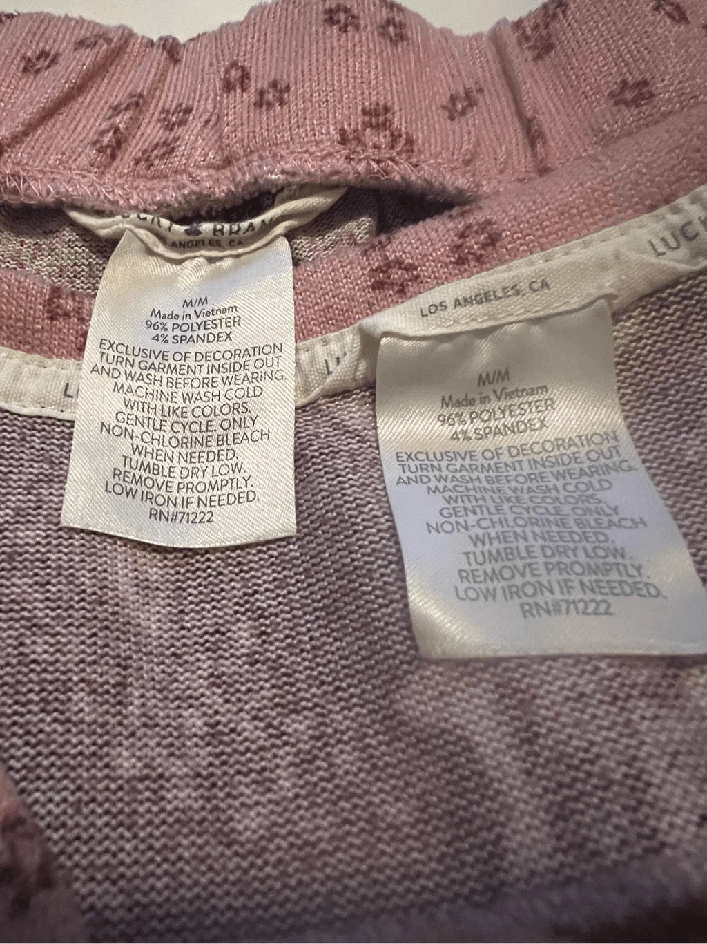 Lucky Brand pink and tan paisley pajama set