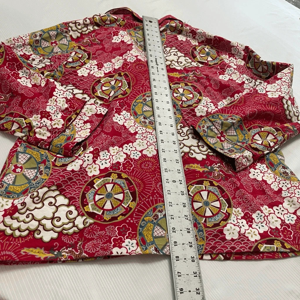 Nick & Nora Red Boho Chic Pajamas 2 Pc Set Plus Size XXL