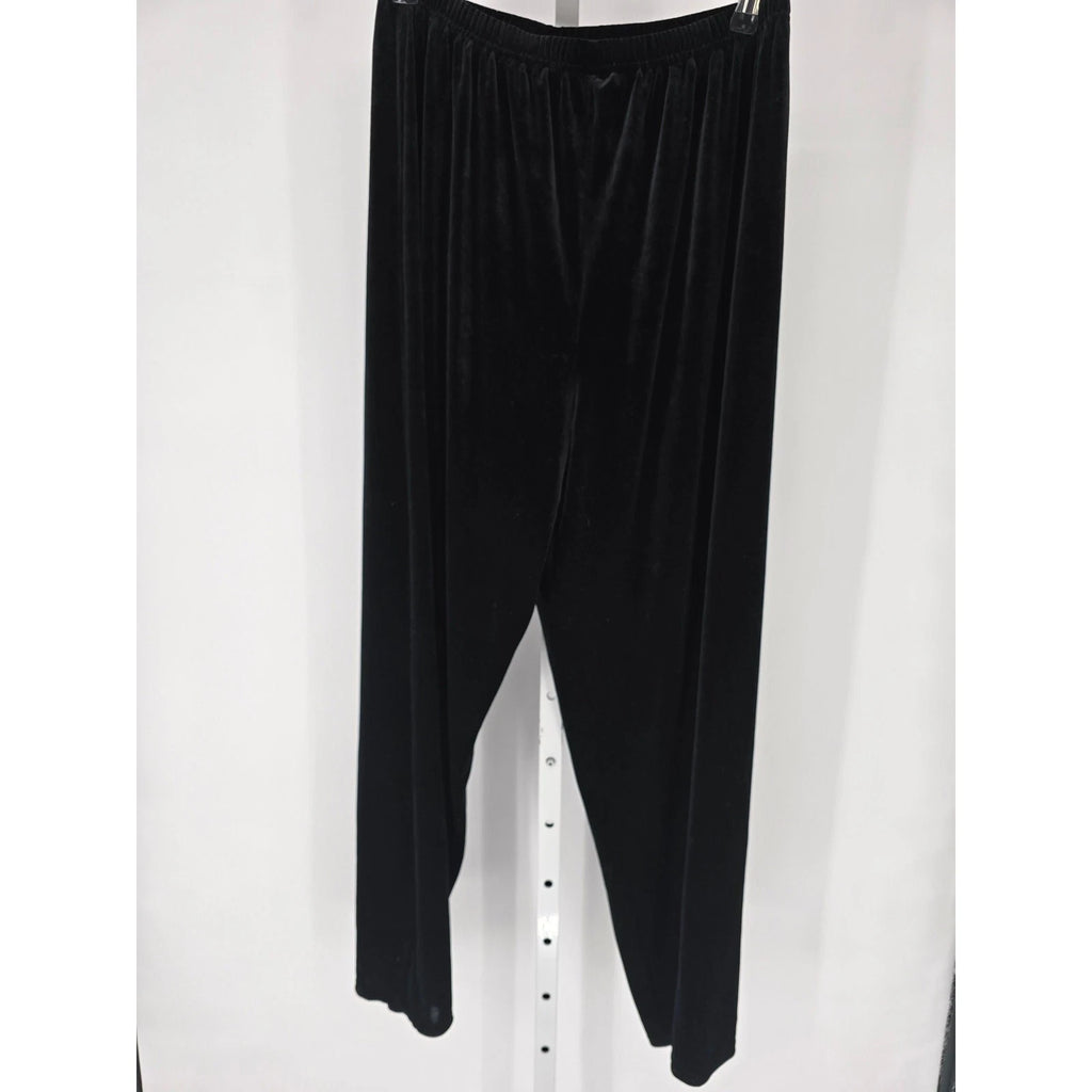 Delicates Intimates Womens Sz M velvet Pajama Top and Pants Set Black Lace Trim