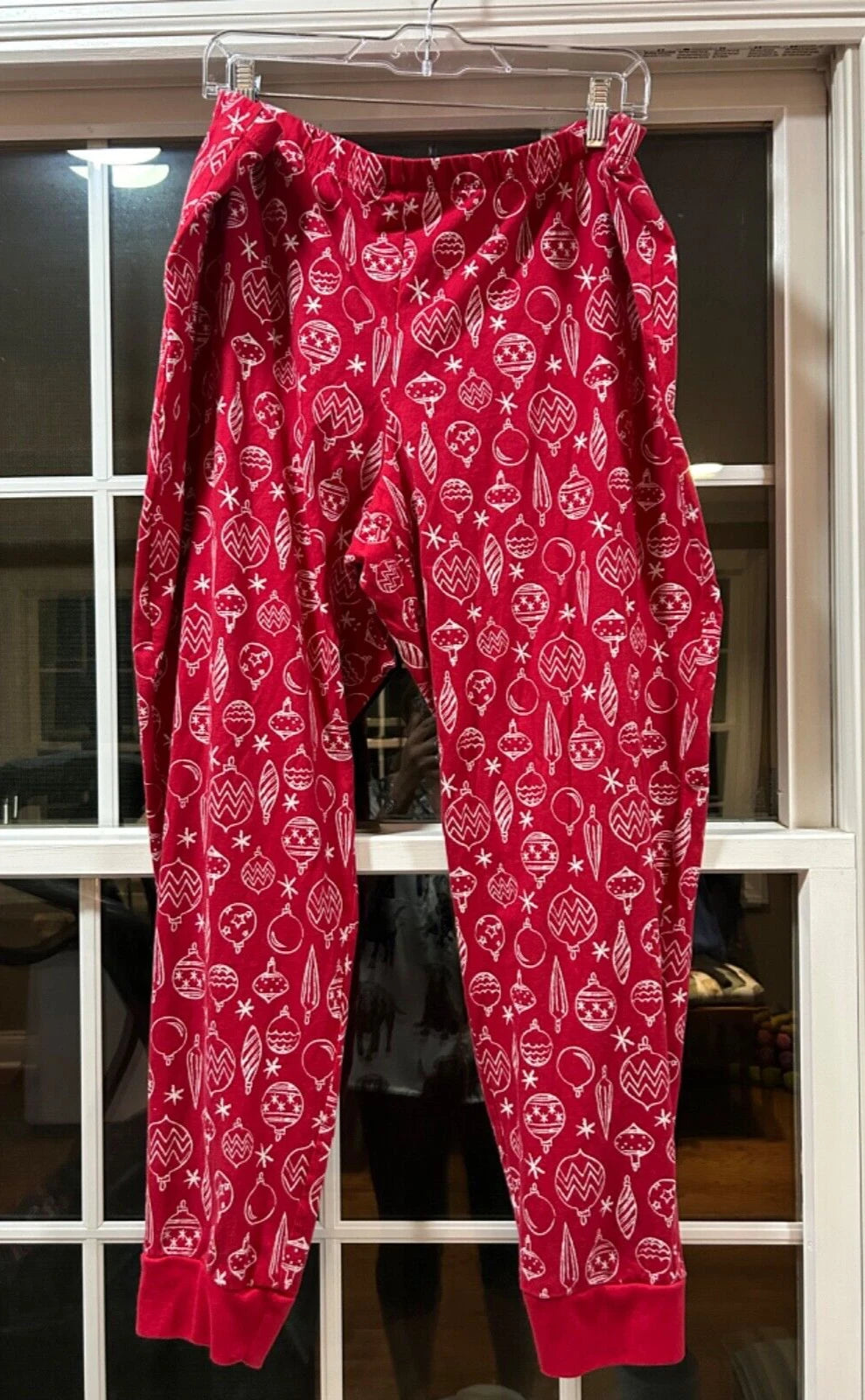 Macy's Womens Size XXL Ornament Print Family Pajama Set Red White Ho Ho