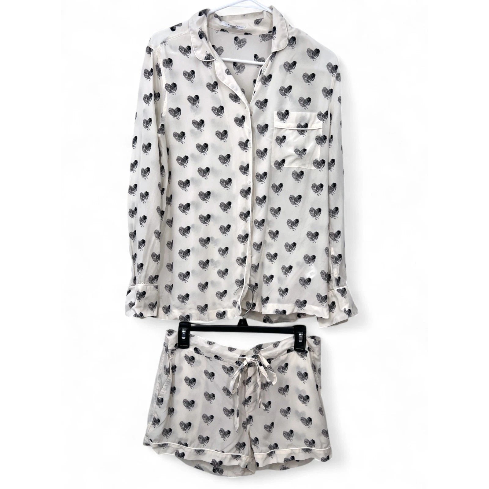 EQUIPMENT FEMME | S | Pj Matchinging Pajama Lounge Set Top Shorts Women's Hearts