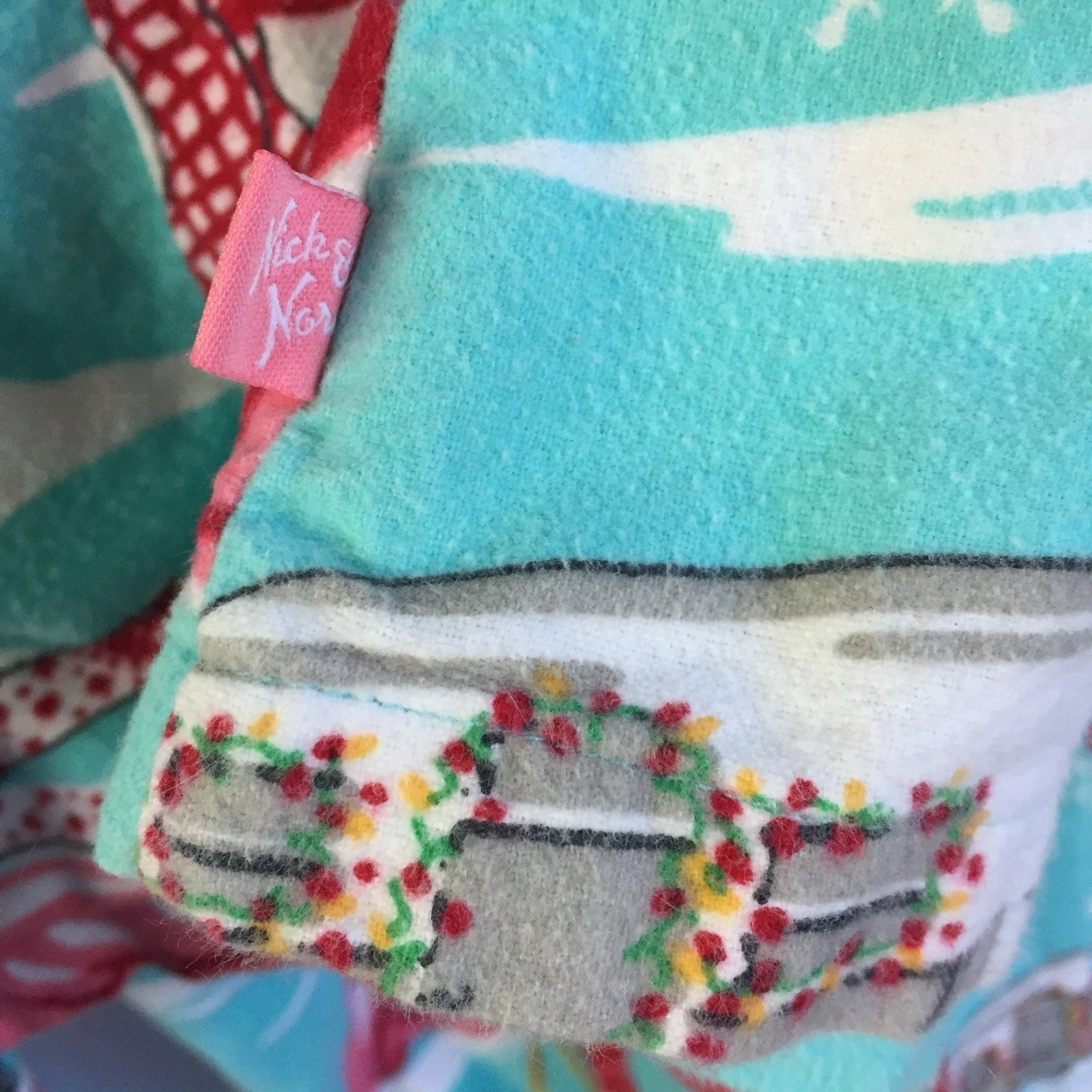 Nick & Nora Pajama Set Womens Large Flamingo Airstream RV Christmas Holiday