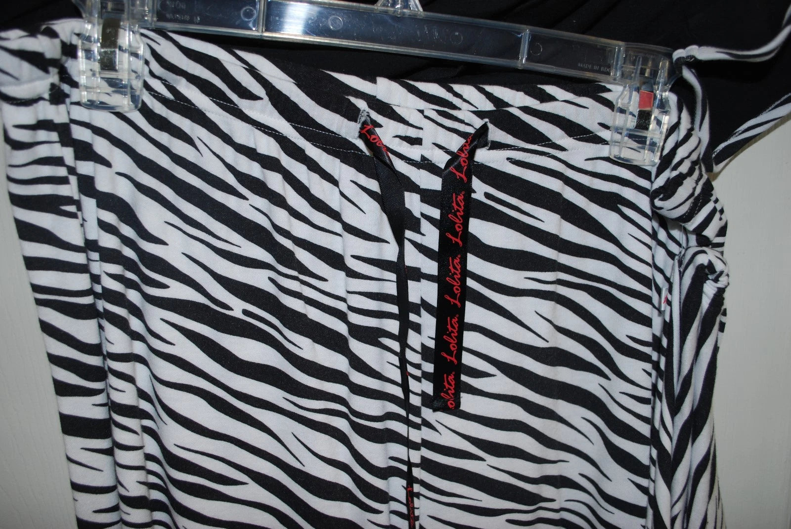NWT LOLITA COLLECTION PAJAMA SET CHARM BAG BLACK ZEBRA WHATS YOUR MOMENT LARGE