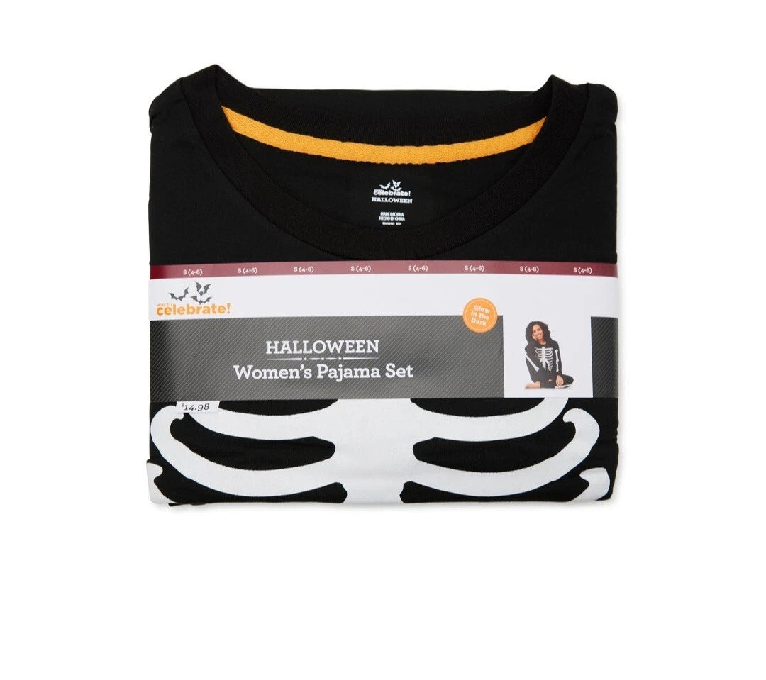 Way To Celebrate Women's Halloween Family Pajama Set, Size 2X 18W-20W Black