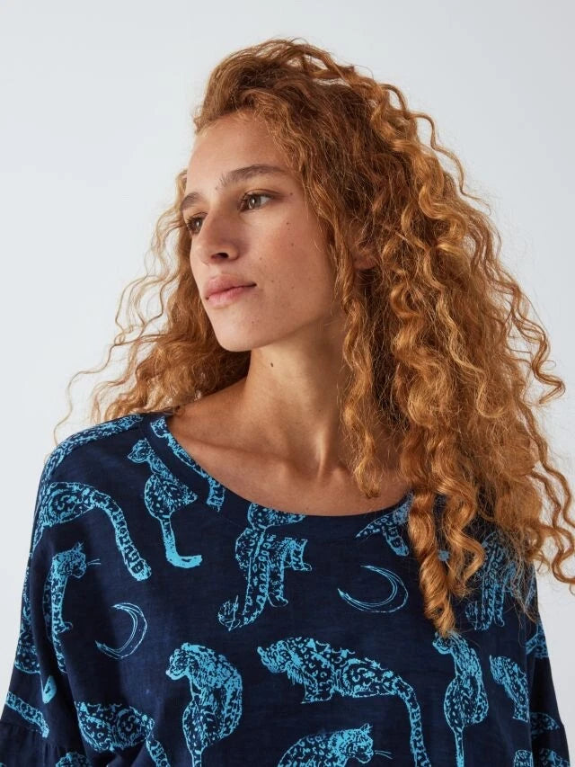 BNWT  Their Nibs Snow Leopard Moon Print Jersey Pyjama Set Blue Sz: S  RRP£38