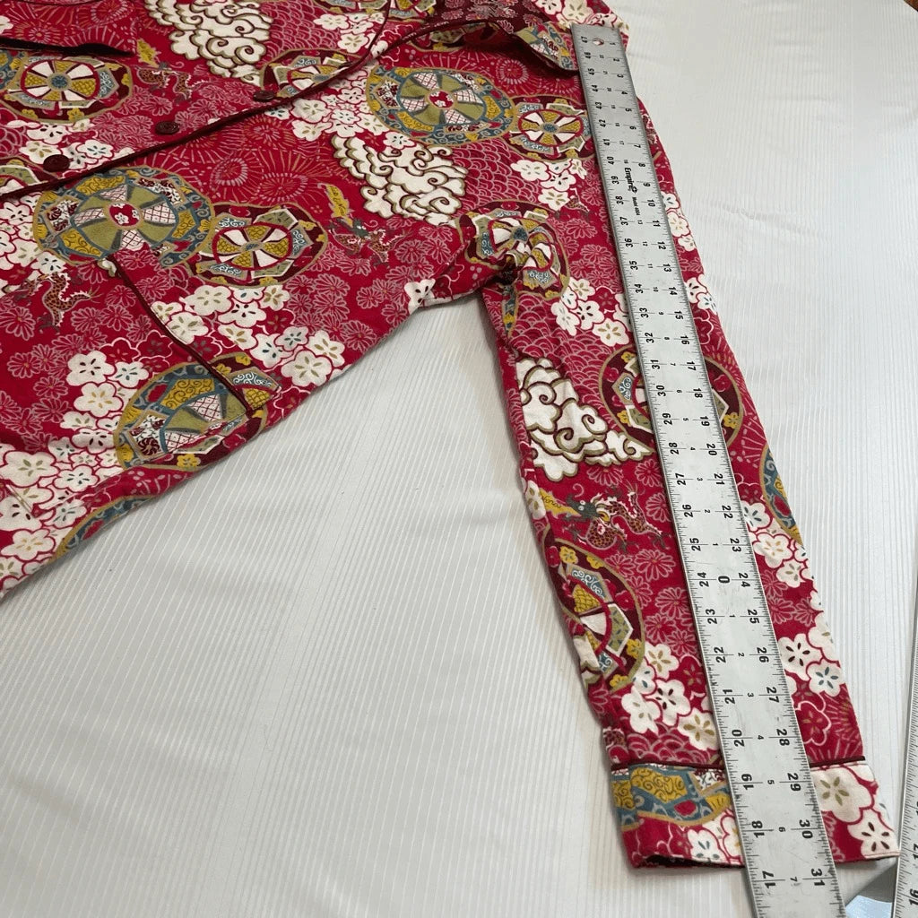 Nick & Nora Red Boho Chic Pajamas 2 Pc Set Plus Size XXL