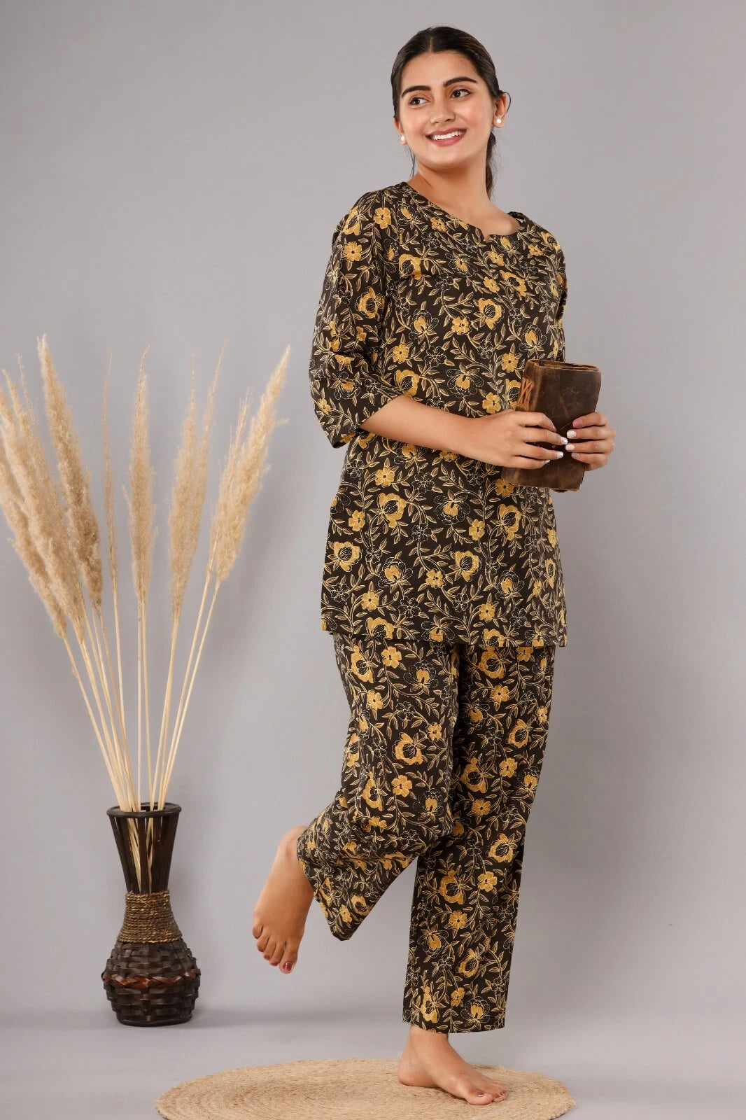 Women Cotton Sleepwear/Lounge Wear Kurti & pajamas set