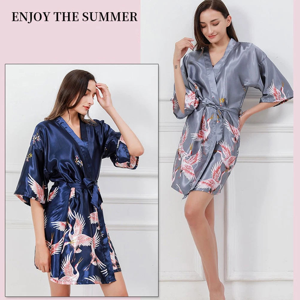 Ice Silk Pajamas Ladies Nightwear Set Women Woman Nightdress Pyjamas