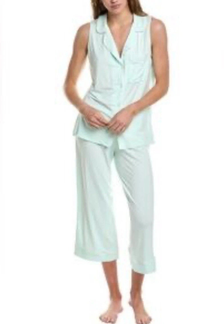 Hale Bob Sleeveless Modal Pajama Set Women's Small NWT In Green