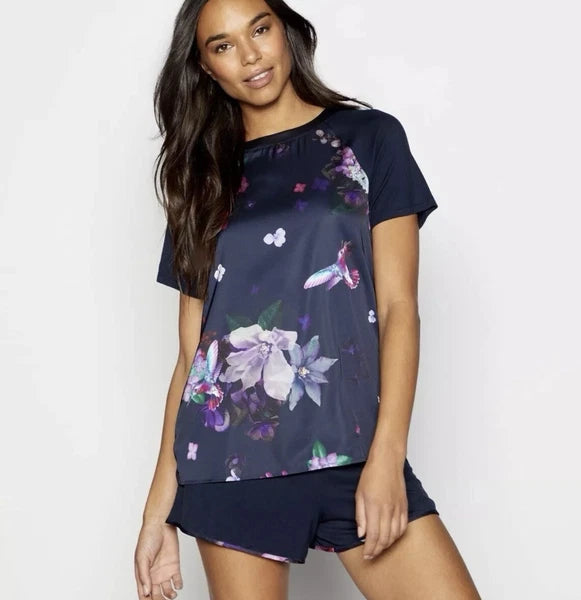 BNWT Womens Ted Baker Pj Set In Bag Nightwear Top & Shorts Set Size UK 8