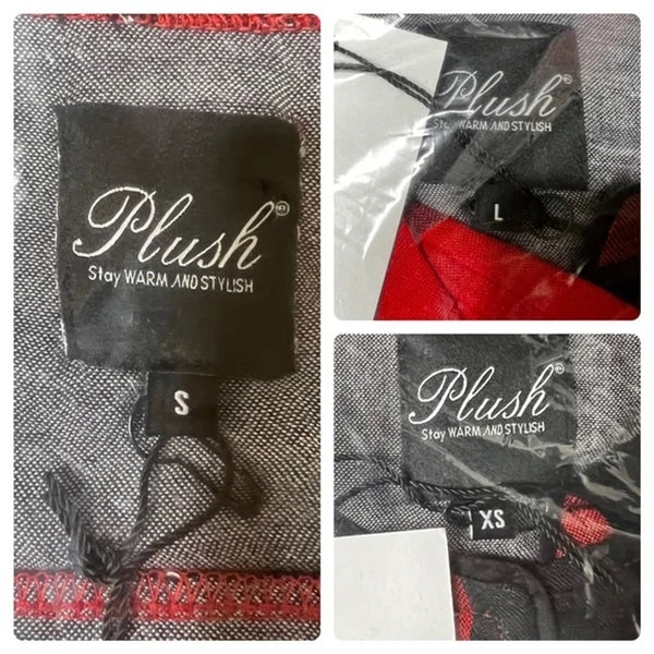 NIP Plush Revolve Ultra Soft Buffalo Plaid Pajama PJ Set Red & Black Women’s L
